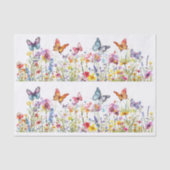 Beautiful Colorful Wildflowers & Butterflies 薄葉紙 (正面)