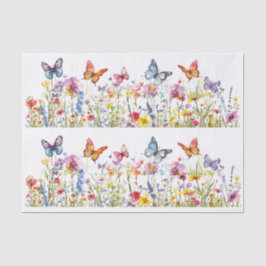 Beautiful Colorful Wildflowers & Butterflies 薄葉紙