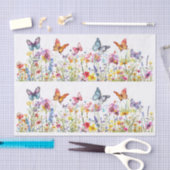 Beautiful Colorful Wildflowers & Butterflies 薄葉紙 (クラフト)