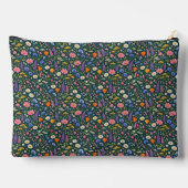 Beautiful Colorful Wildflowers on Dark Teal アクセサリーポーチ (裏面)