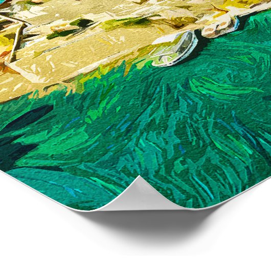 Beautiful Crete Greece Scenery Oil Paint ポスター (角)