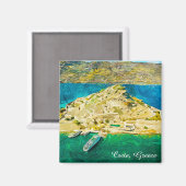 Beautiful Crete Greece Scenery Oil Paint マグネット (正面/裏面)