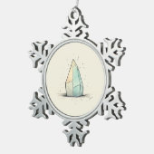 Beautiful Crystal Tint Art  スノーフレークピューターオーナメント (右)