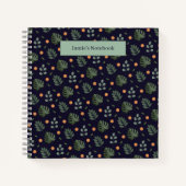 Beautiful Custom Name Modern Leaf Spiral Notebook ノートブック (正面)
