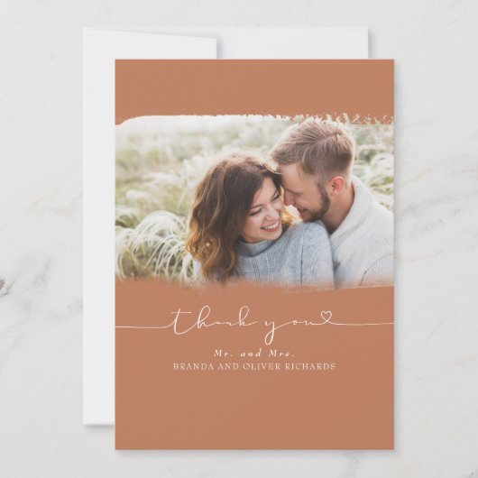 Beautiful Cute 結婚's Thank You Photo サンキューカード (正面)