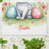 Beautiful Cute Easter Bunny Collection キッチンタオル (折り畳み)