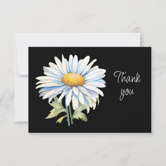Beautiful Daisy Garden Flower Thank You Card サンキューカード (正面)