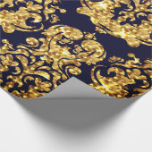 Beautiful Damask Gold & Black Wrapping paper roll ラッピングペーパー (角)