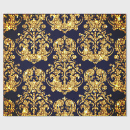 Beautiful Damask Gold & Black Wrapping paper roll ラッピングペーパー