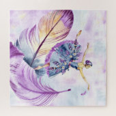 Beautiful Dancing Ballerina with Feathers ジグソーパズル (横)