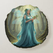 Beautiful December Turquoise Fairy ラウンドクッション (裏面)