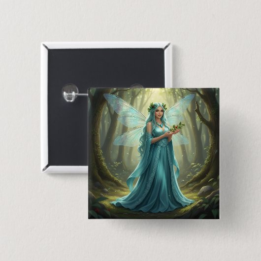 Beautiful December Turquoise Fairy 缶バッジ (正面&裏面)