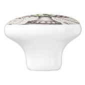 Beautiful decorative rustic trendy wood Botanical セラミックノブ (側面)