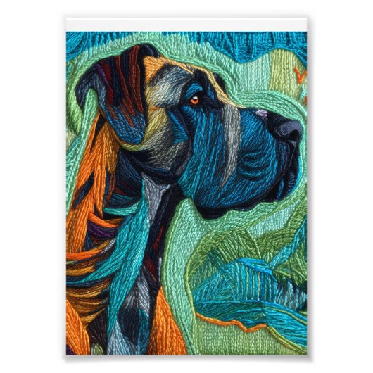 Beautiful detailed unique style Great Dane art フォトプリント (正面)