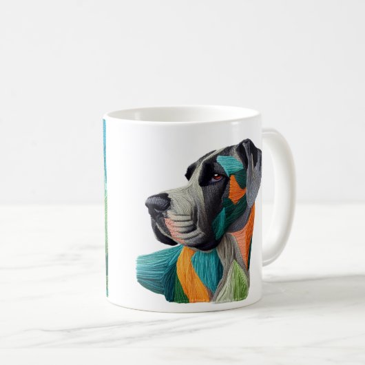Beautiful detailed unique style Great Dane mug コーヒーマグカップ (正面右)