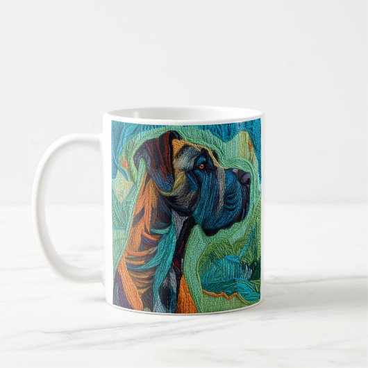 Beautiful detailed unique style Great Dane mug コーヒーマグカップ (左)