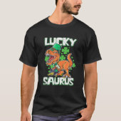 Beautiful Dinosaur St Patrick's Day Lucky Saurus R Tシャツ (正面)