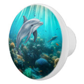 Beautiful Dolphin Door Knob - Ceramic セラミックノブ (右)