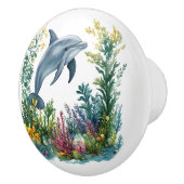 Beautiful Dolphin Door Knob - Ceramic セラミックノブ (右)