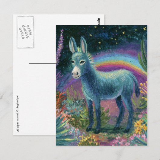 Beautiful Donkey at Night ポストカード (正面/裏面)