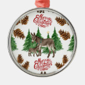Beautiful Donkeys Christmas Ornament Keepsake メタルオーナメント (正面)