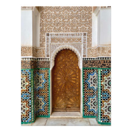 Beautiful Door in Ben Youssef – マラケシュ,モロッコ フォトプリント