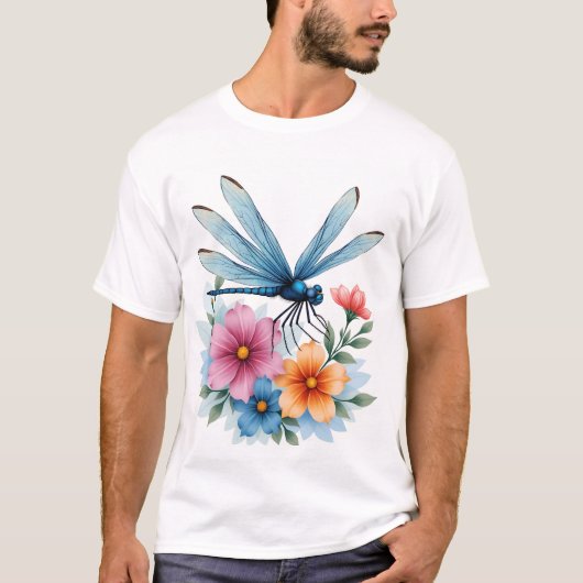 Beautiful Dragonfly Watercolor Art Insect Lover Ea Tシャツ (正面)