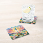 Beautiful Easter Watercolor Art スクエアペーパーコースター (インサイチュ)