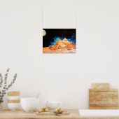 Beautiful Egyptian Pyramids Acrylic Painting ポスター (キッチン)