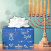Beautiful Elegant Blue Hanukkah Menorah ラッピングペーパー
