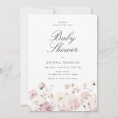 Beautiful Elegant Floral Baby Shower 招待状 (正面)