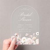 Beautiful Elegant Floral Bridal Shower アクリル招待状 (インサイチュ (ポータブル))