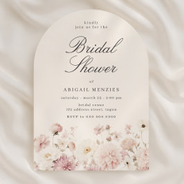 Beautiful Elegant Floral Bridal Shower 招待状
