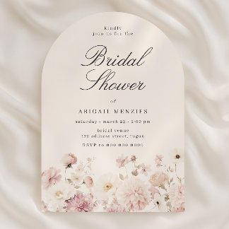 Beautiful Elegant Floral Bridal Shower 招待状