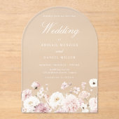 Beautiful Elegant Stunning Floral Wedding アクリル招待状 (正面)