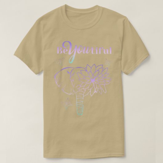 Beautiful Elephant Floral Flower Butterfly Wild An Tシャツ (デザイン正面)
