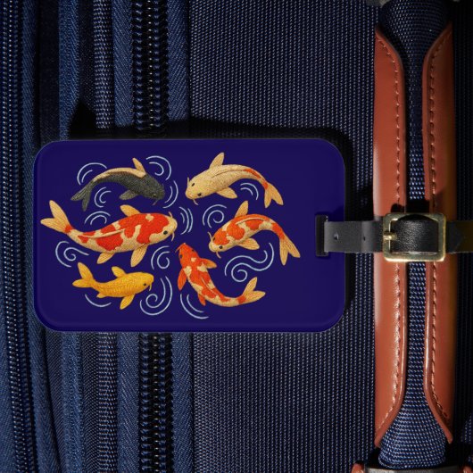 Beautiful embroidered koi fishes ラゲッジタグ (正面インサイチュ4)