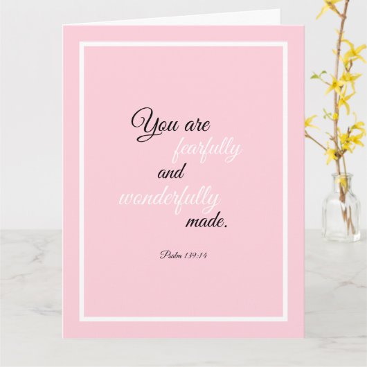 Beautiful Encouraging Bible Quote Psalm 139 カード (黄色い花)