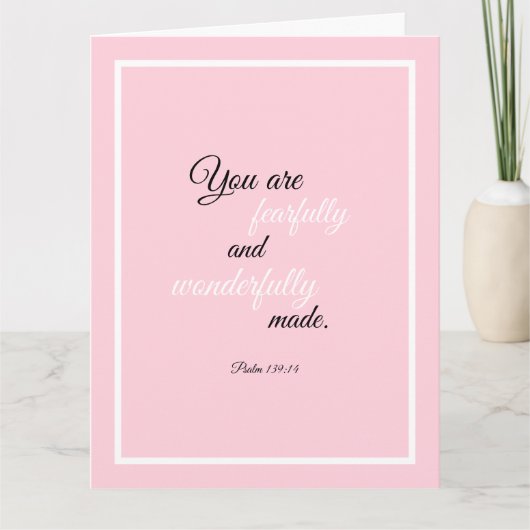 Beautiful Encouraging Bible Quote Psalm 139 カード (正面)