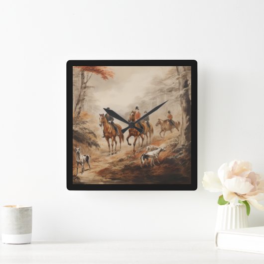 Beautiful English Countryside Clock スクエア壁時計 (ホーム)