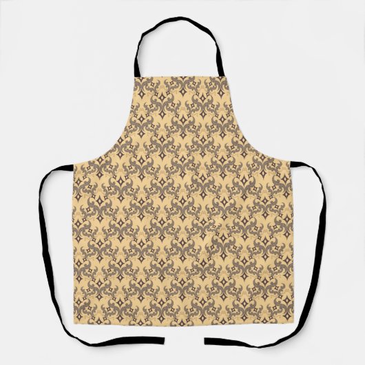 Beautiful ethnic Damascus pattern pointillism エプロン (正面)