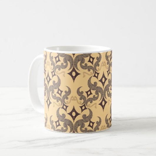 Beautiful ethnic Damascus pattern pointillism コーヒーマグカップ (正面左)