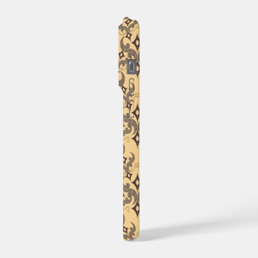 Beautiful ethnic Damascus pattern pointillism iPhoneケース (左側面)