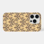 Beautiful ethnic Damascus pattern pointillism iPhoneケース (裏面横)