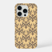 Beautiful ethnic Damascus pattern pointillism iPhoneケース (裏面)