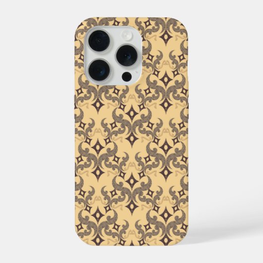 Beautiful ethnic Damascus pattern pointillism iPhoneケース (裏面)