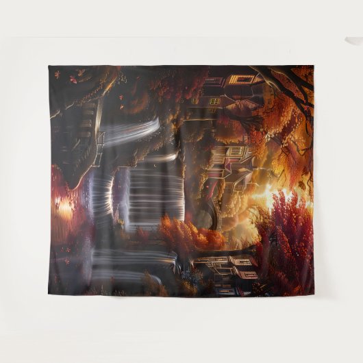 Beautiful Evening Wedding Backdrop タペストリー (正面(横))