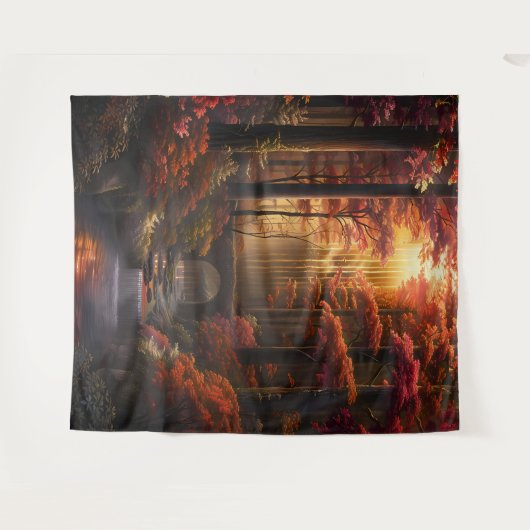 Beautiful Evening Wedding Backdrop タペストリー (正面(横))