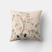 Beautiful exotic chinoiserie wallpaper. Hand drawn クッション (裏面)