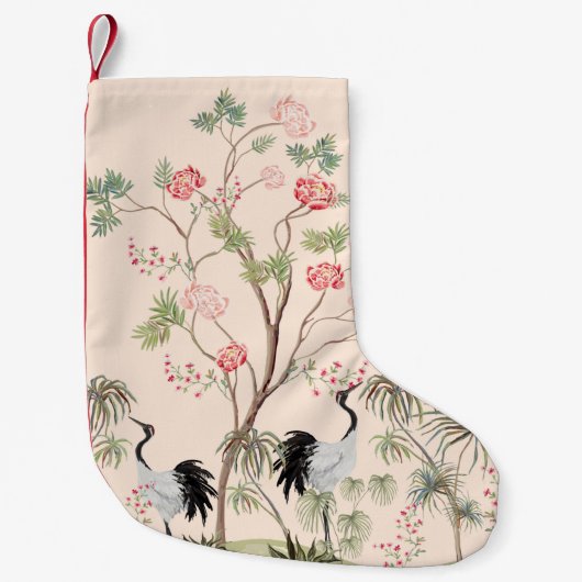 Beautiful exotic chinoiserie wallpaper. Hand drawn スモールクリスマスストッキング (正面)